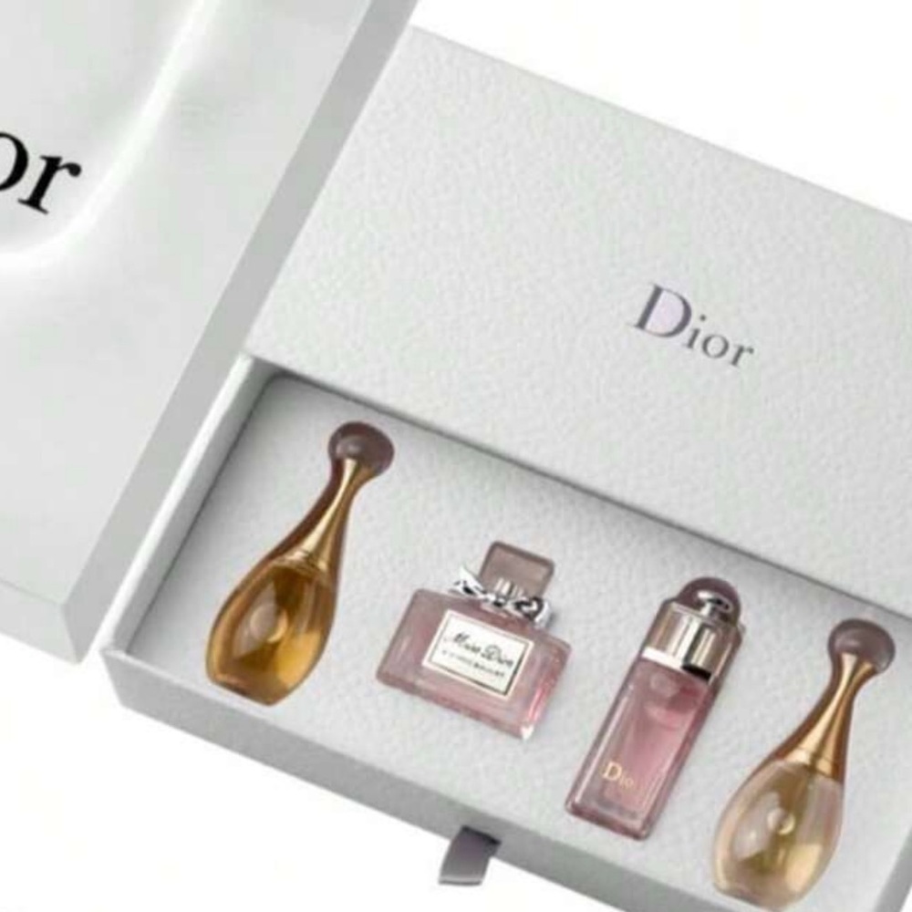 Dior Fragrance Trio in Gold and Pink ships in beautiful Dior box with ribbon